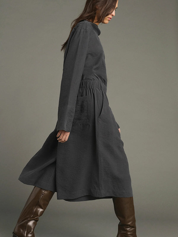 Lexie - Elasticated culotte skirt in washed silk