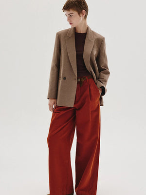 Wide-leg trousers in brushed cotton drill.