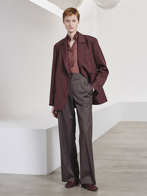 Silk and cotton voile ruffled shirt