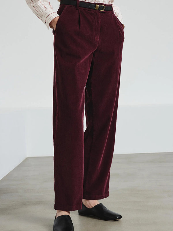 Trousers in fine-wale corduroy