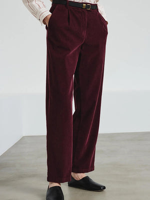 Trousers in fine-wale corduroy