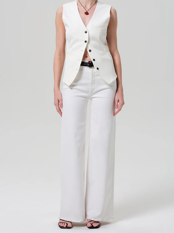 Lyra Long Wide Leg in soft white