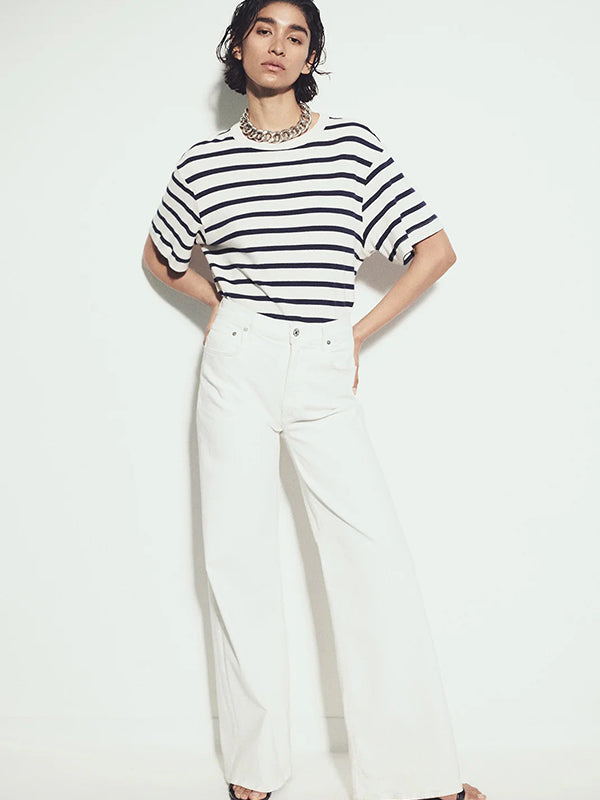 Lyra Long Wide Leg in soft white