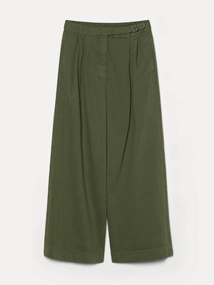 Wide-leg trousers in cotton drill