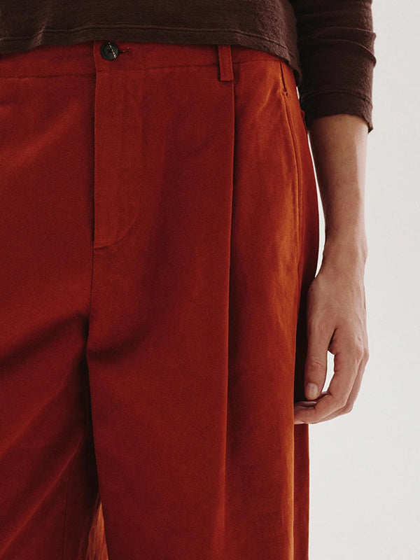 Wide-leg trousers in brushed cotton drill.