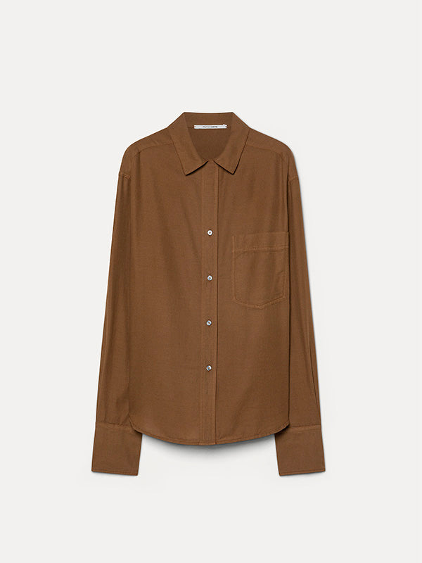 Micro-weave cotton and wool shirt