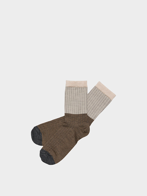 Contrast Ribs Socks