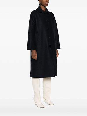 Balmacaan Pressed wool coat
