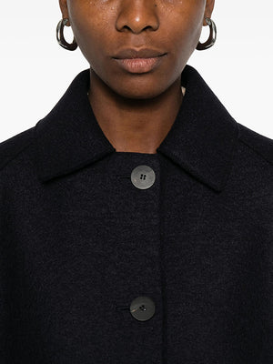 Balmacaan Pressed wool coat