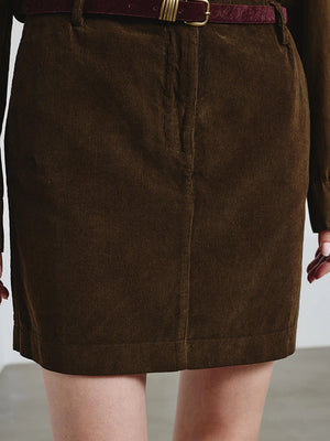 Mini skirt in corduroy