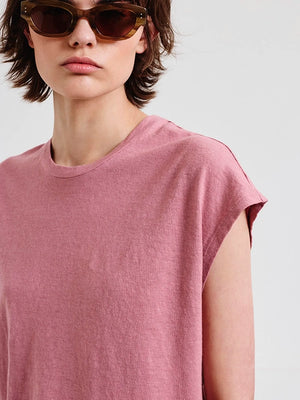 Linen and cotton jersey top