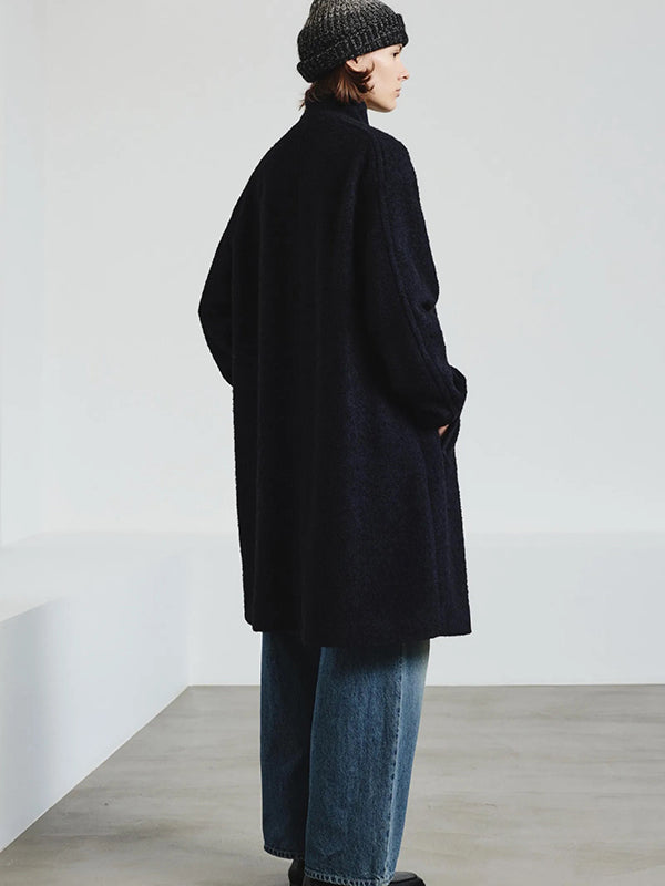 Long wool coat in Navy