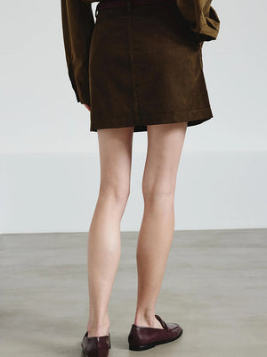 Mini skirt in corduroy