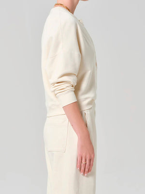 Rhomboid Henley in Cream