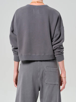 Rhomboid Henley in Dark Grey