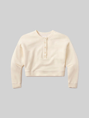 Rhomboid Henley in Cream