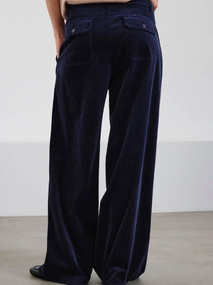 Wide-leg corduroy trousers