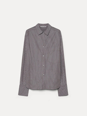 Striped poplin shirt
