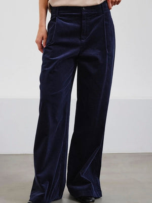 Wide-leg corduroy trousers