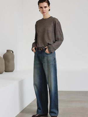 Long-sleeve T-shirt in striped jersey