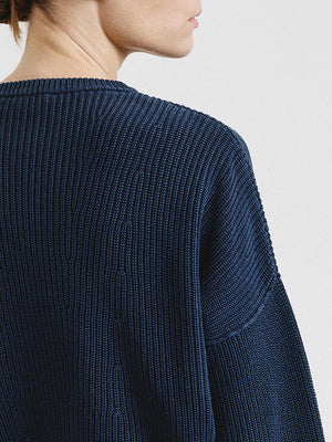 Crew-neck cotton knit with mineral treatment