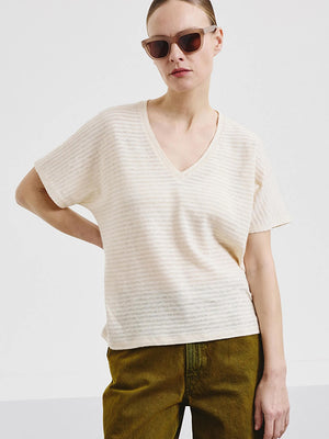 Linen T-shirt v-neck