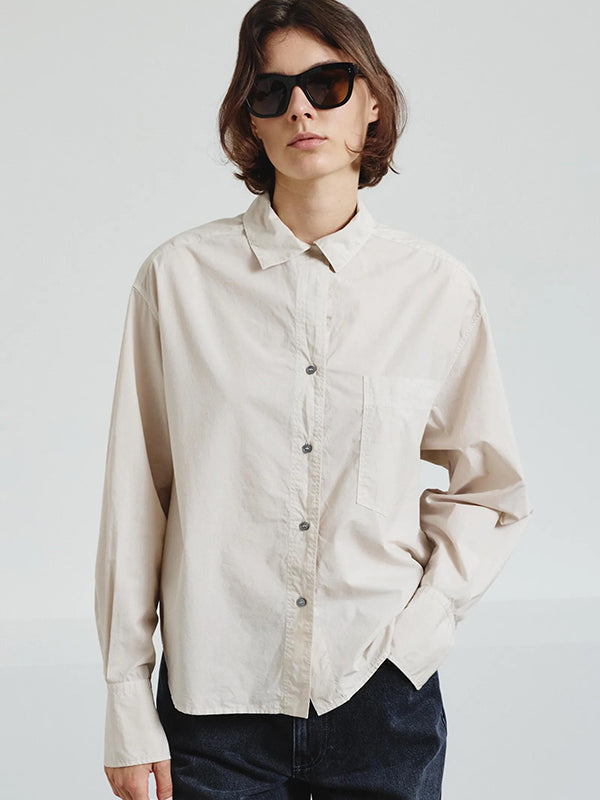 Poplin shirt with chest pocket
