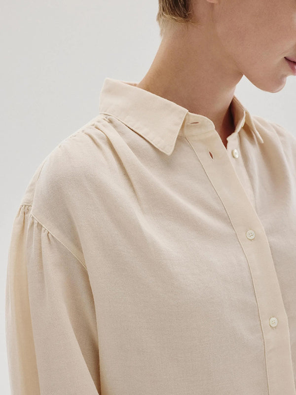 Cotton and wool micro-weave shirt