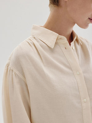 Cotton and wool micro-weave shirt