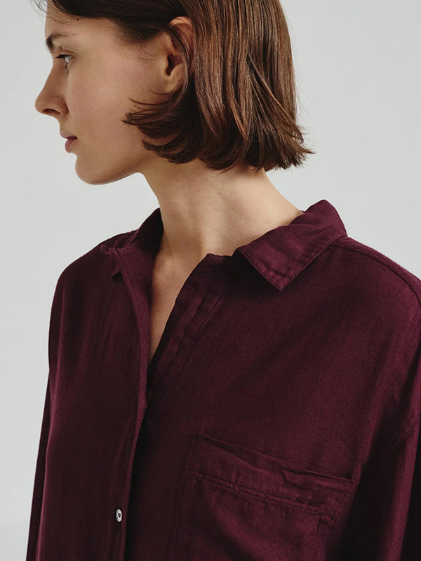 Cotton gauze shirt with chest pocket