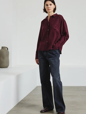 Cotton gauze shirt with chest pocket