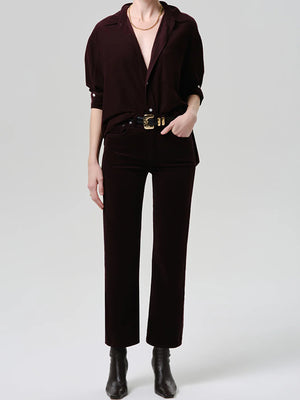 Kayla Shirt Corduroy In Eggplant