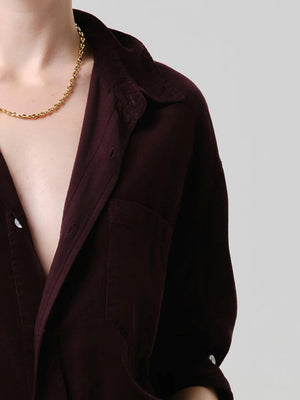 Kayla Shirt Corduroy In Eggplant