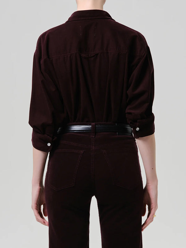 Kayla Shirt Corduroy In Eggplant