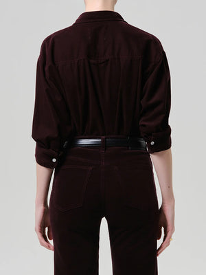 Kayla Shirt Corduroy In Eggplant