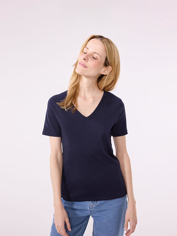 Iconic V-neck T-Shirt in Navy