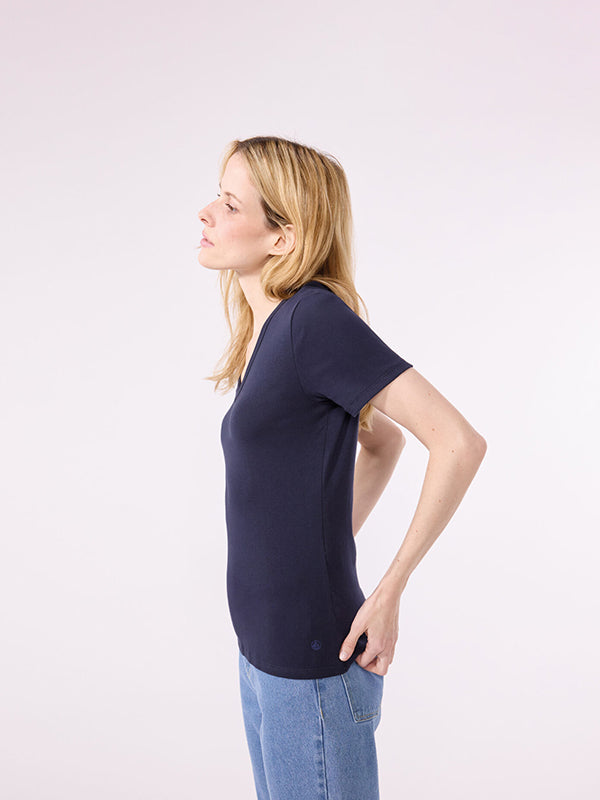 Iconic V-neck T-Shirt in Navy
