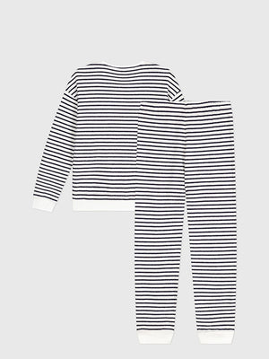 striped terry cotton pajamas