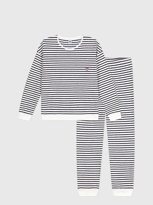 striped terry cotton pajamas