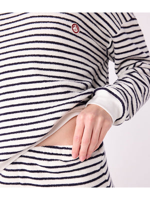 striped terry cotton pajamas