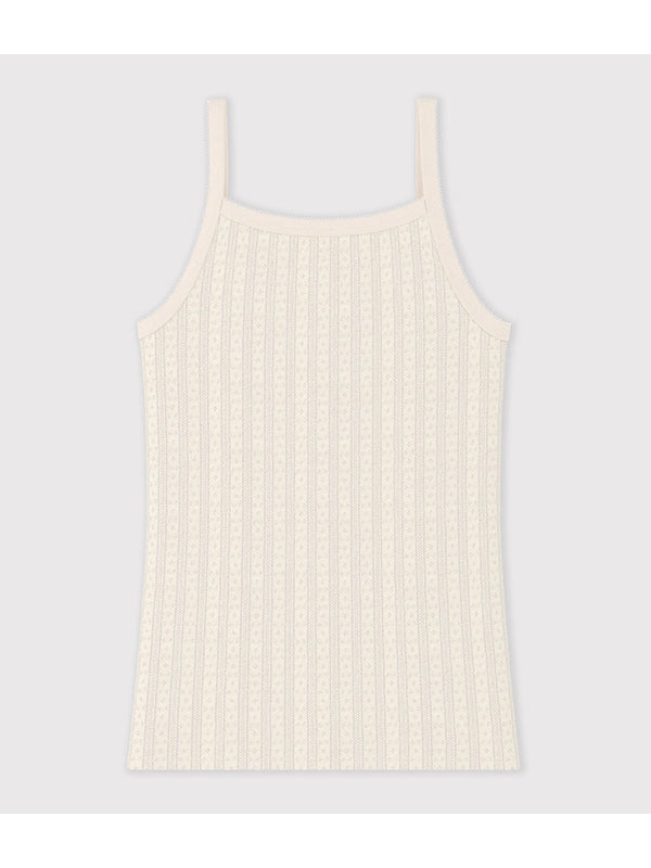 Women's strappy openwork cotton top