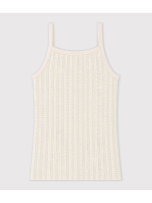 Women's strappy openwork cotton top
