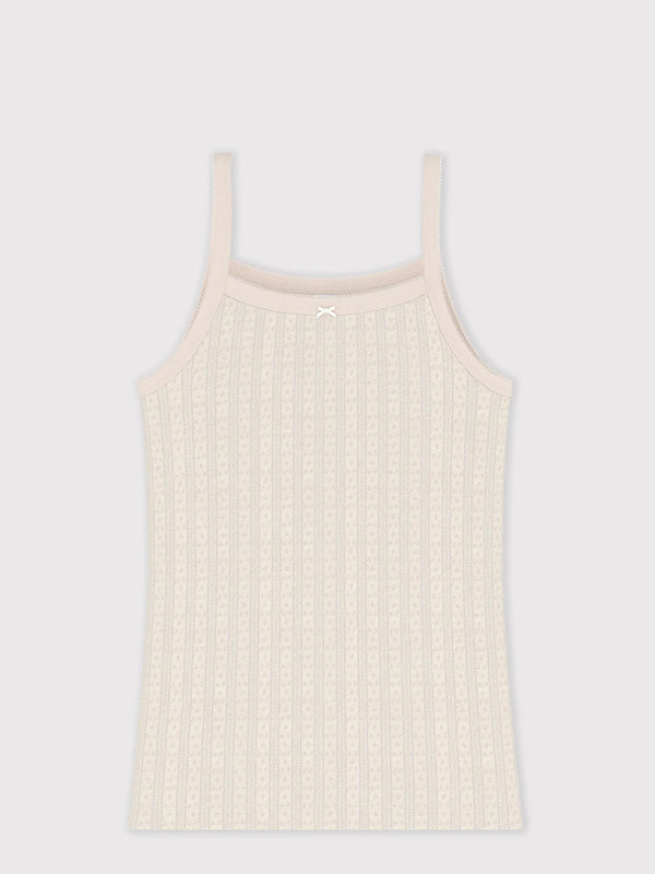 Women's strappy openwork cotton top