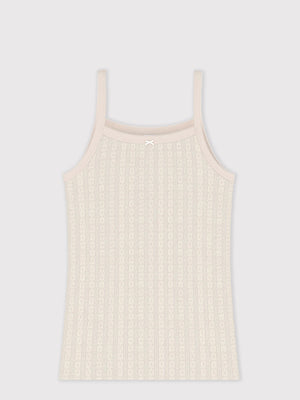 Women's strappy openwork cotton top
