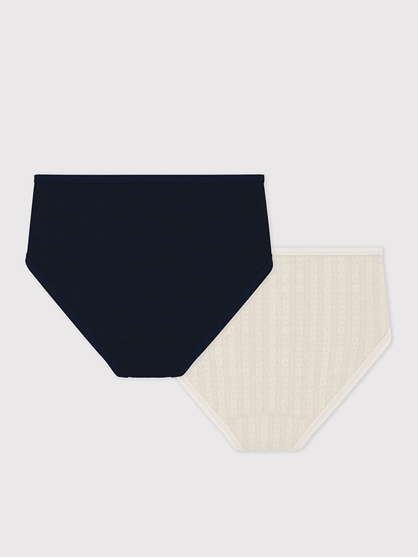 Pack of women's high-waisted cotton pants