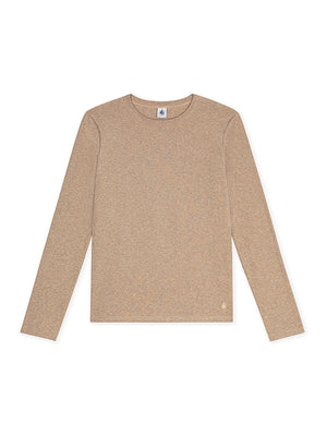 Women's long-sleeved plain cotton T-shirt
