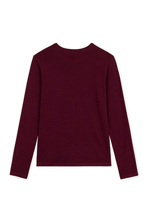 Women's long-sleeved plain cotton T-shirt