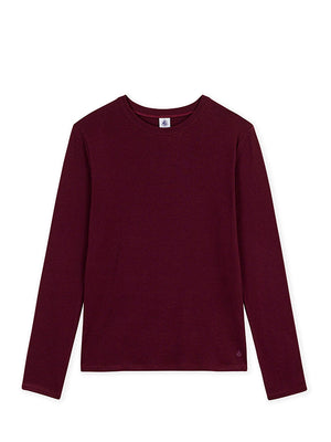 Women's long-sleeved plain cotton T-shirt