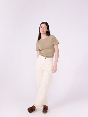Women's short-sleeved plain cotton T-shirt