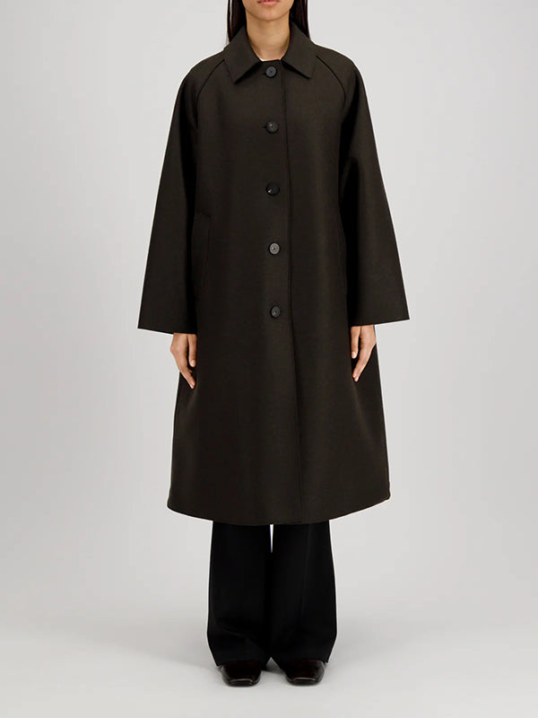 Balmacaan Pressed wool with quilted lining